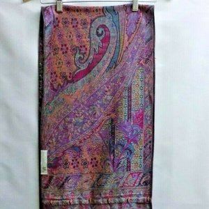 70% Pashmina 30% Silk Woven circle Scarf Paisley